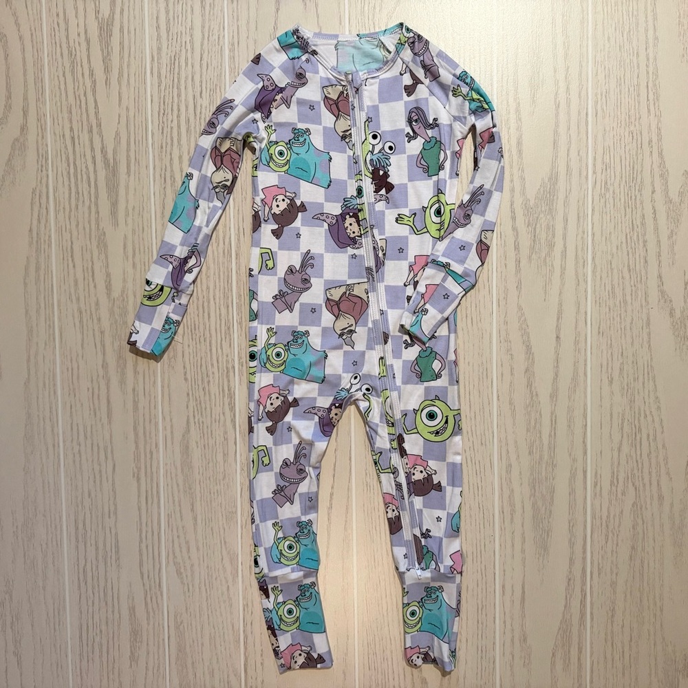 Disney Monsters Inc‎ Bamboo Zippy Pajamas Baby 18–24M 2-Way Zip Footed New